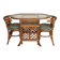 Rattan / bamboo balcony side table / chairs set 1970s