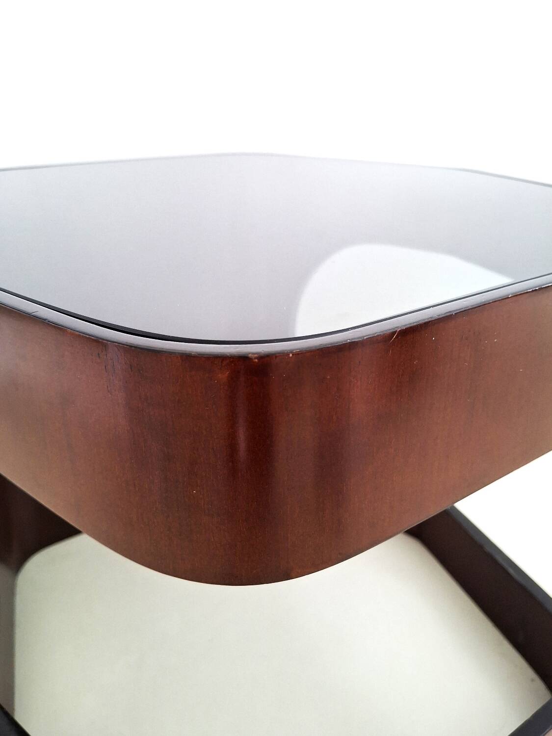 Table basse italienne vintage sur roulettes, années 1970