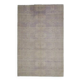 Tapis vintage turc Oushak fait main en laine et coton violet, années 1970