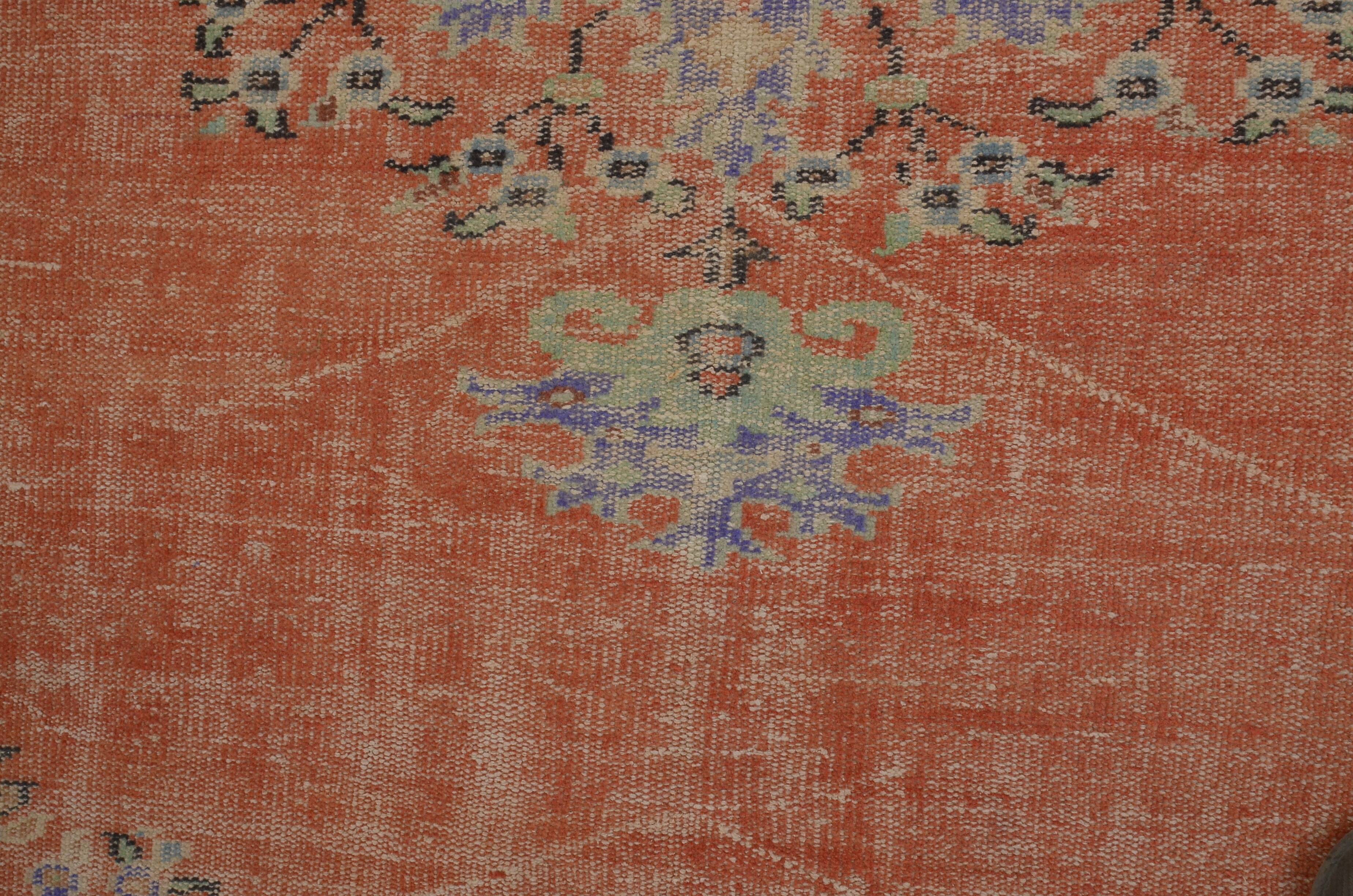 Orange Anatolian Vintage Turkish Rug sku 734