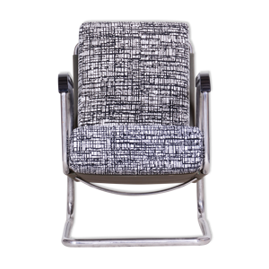 Fauteuil gris jindrich halabala armhair modèle h91 pour up zavody - tchéquie des années 1930