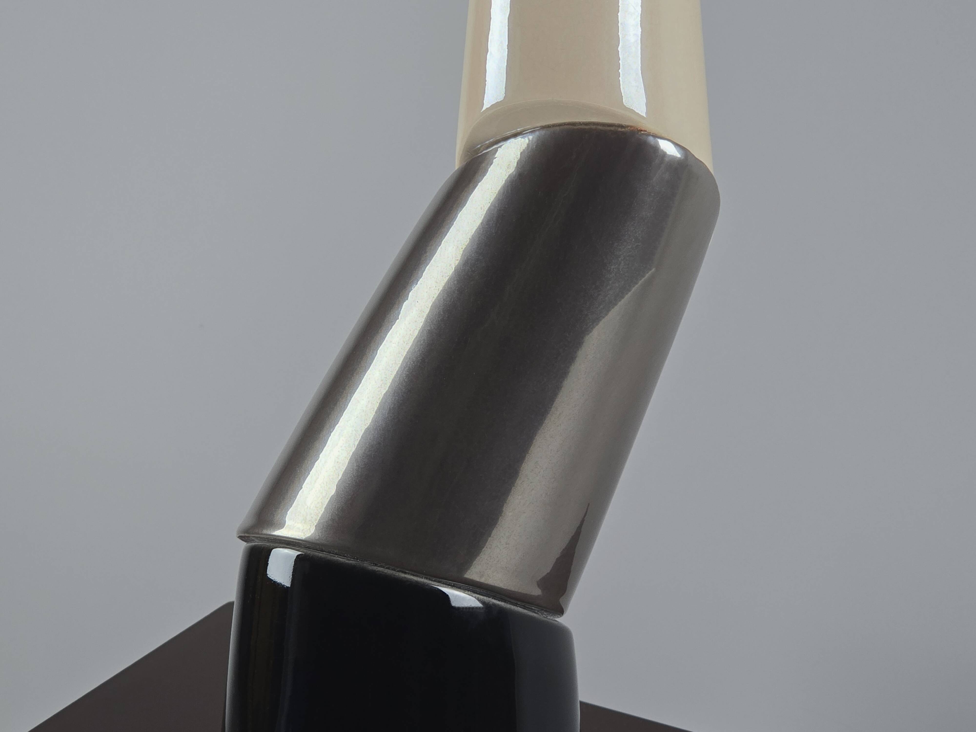 1980s Postmodern Ceramic Table Lamp by François Chatain.