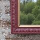 Vintage wall mirror in carved wood, burgundy and gold – Art Deco style – H4