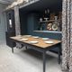 Farm table with black patinated legs (renovated)