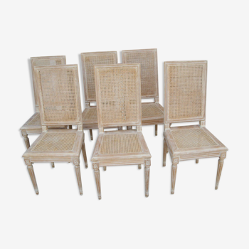 Series of 6 cerused chairs