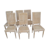 Série de 6 chaises cérusé