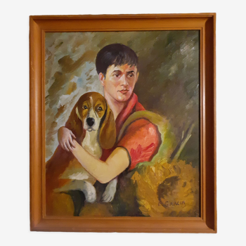 Portrait masculin avec son chien