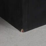 Vintage brutalist coffee table made of wood and copper