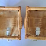 Pair of vintage bamboo sconces