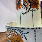 Antique bowl and basin from Saint-Amand, decorated earthenware, 1920s