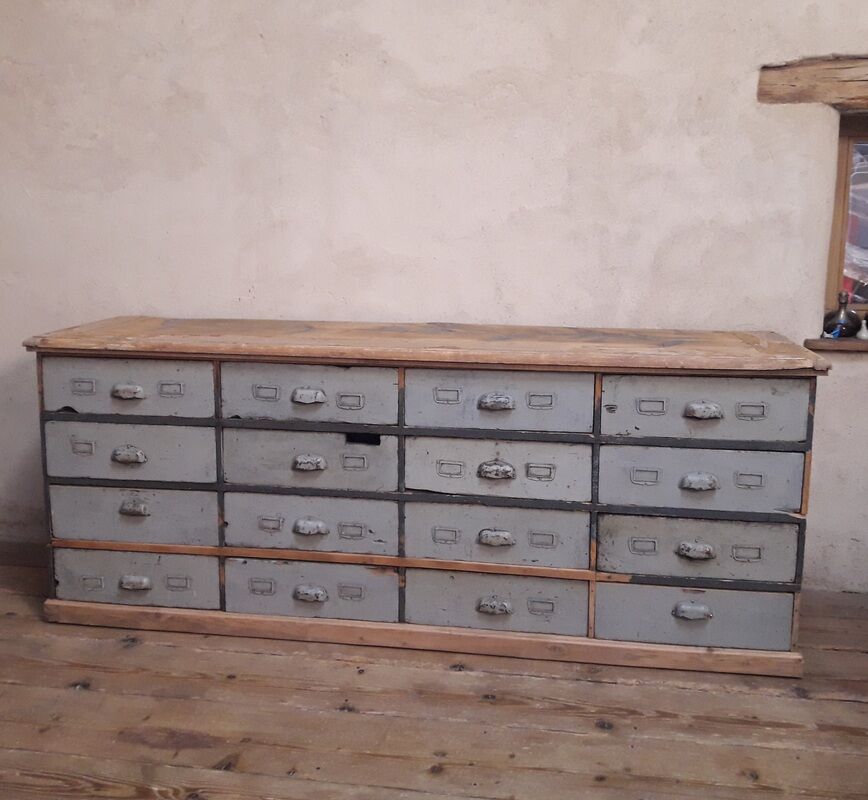 Industrial sideboard with 16 drawers