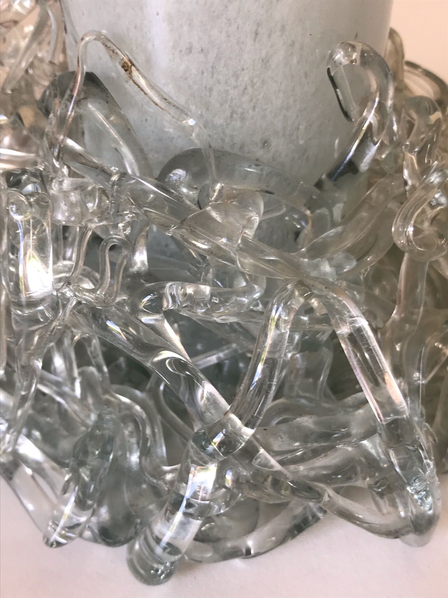 Design glass vase annees 80