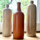 Beige stoneware bottle vase