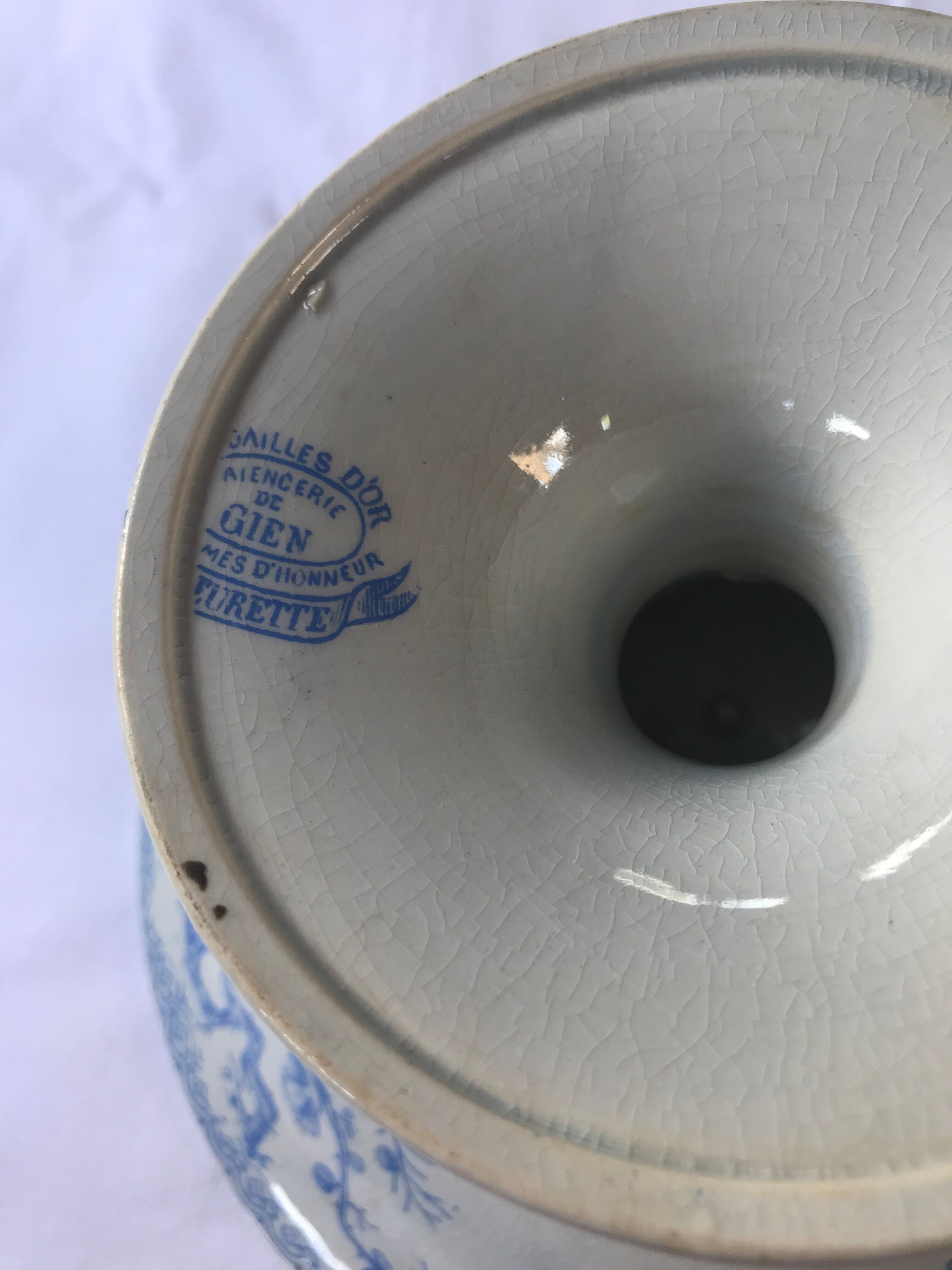 Compotier on piedouche in Gien earthenware