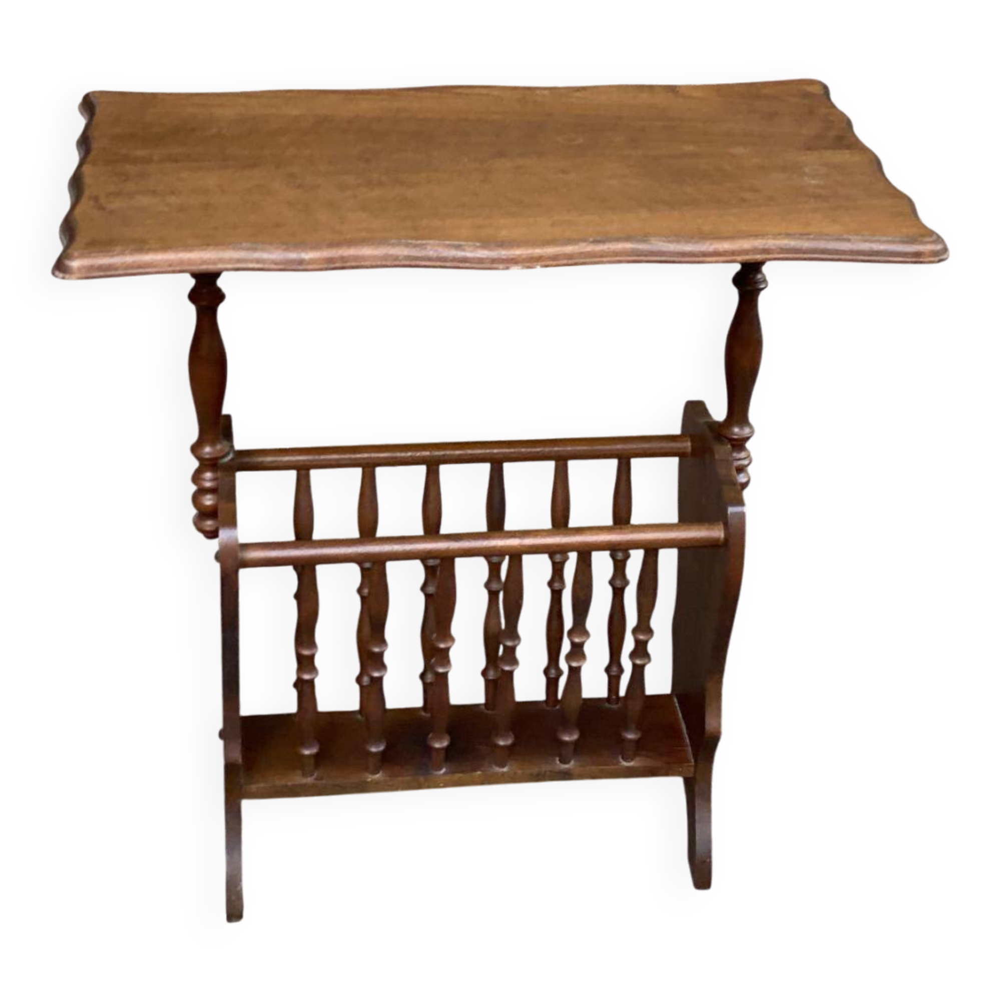 Magazine rack document holder in solid dark oak satin wood