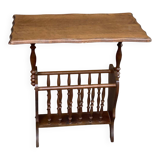 Magazine rack document holder in solid dark oak satin wood