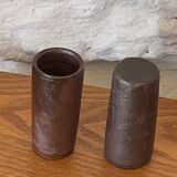 6 vintage cylindrical sandstone liqueur glasses
