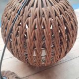 Wicker ball pendant light 1960