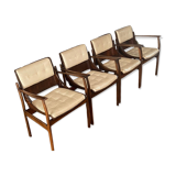 Set of 4 Jean Gillon chairs in jacaranda da Bahia (rosewood)