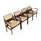 4 chaises de Jean Gillon en jacaranda da Bahia (palissandre)