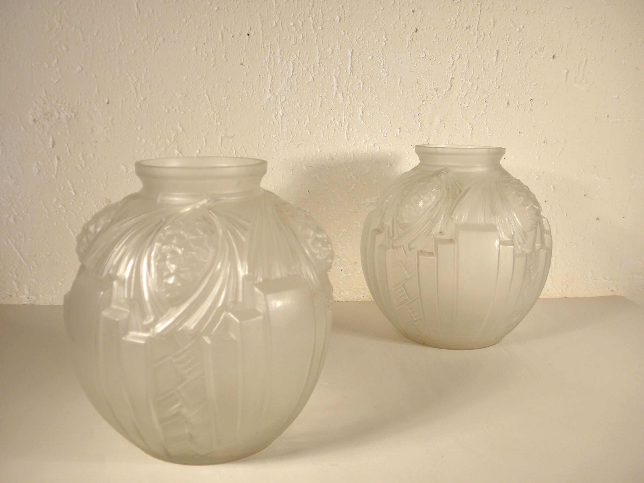 Pair of Art Deco glass vases