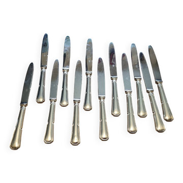 12 couteaux argent 21cm