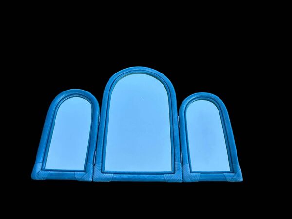Miroir triptyque en osier