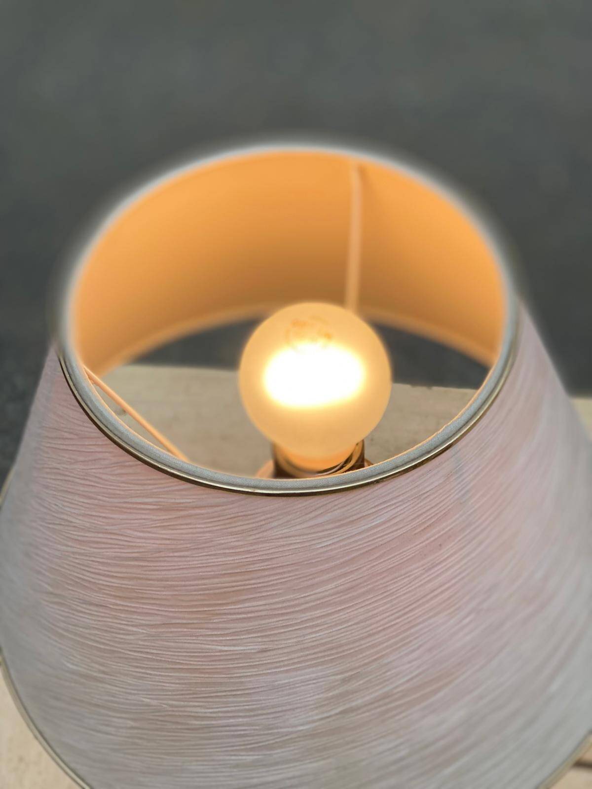 Vintage lamp with a bronze and gold brass ball base by Gura Leuchten.