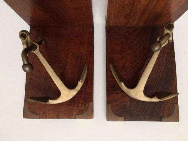 Greenhouse books teak and brass marine anchor