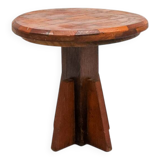 Wabi-sabi Brutalist Wooden Side Table