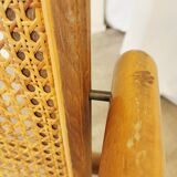 Vintage Wooden Cane Armchair by Branko Ursic: Mid-Century Lounge Chair