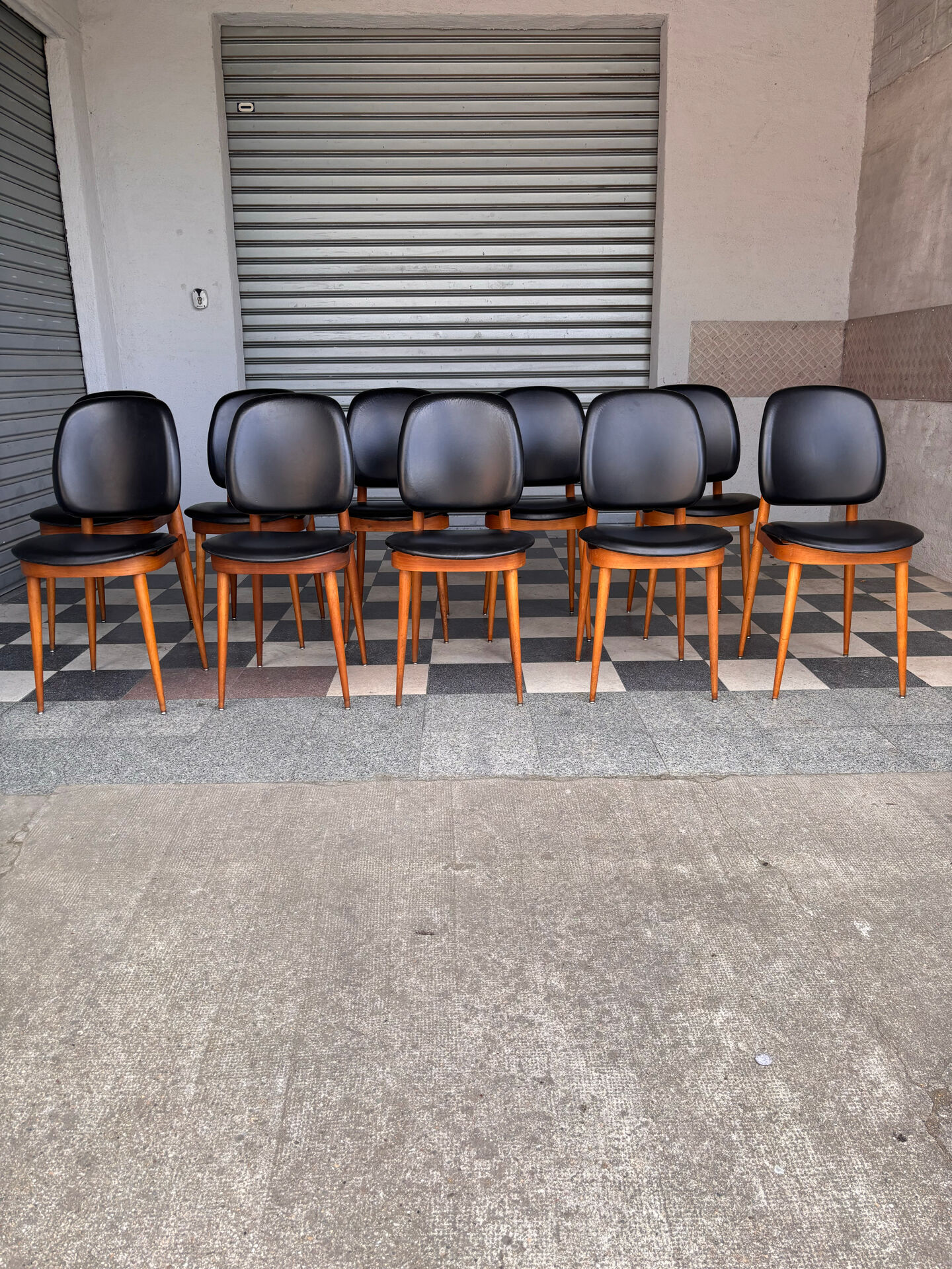 Set of 10 Pegase Baumann chairs