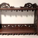 Carved wooden wall shelf H24cm