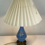 Table lamp with blue opal frame decorated with gold and of bronze, 1890s