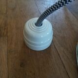 Industrial hanging enamelled sheet metal and porcelain rosettes