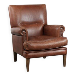 Fauteuil confortable - couleur cognac