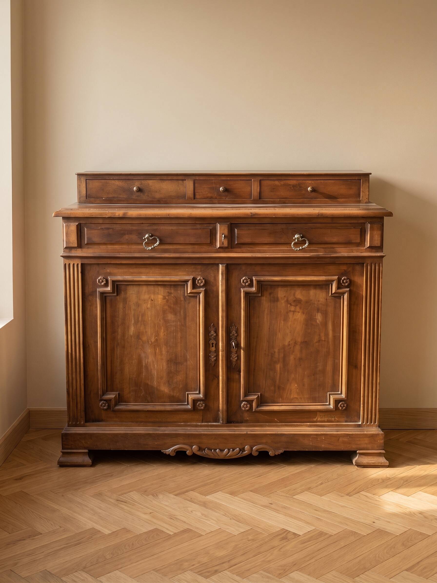 Antique solid walnut furniture from the early 1900s.