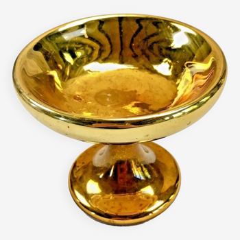 Ancienne coupe calice XIX verre églomisé mercurisé doré or