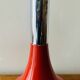 Vintage tulip ashtray on foot in red and chrome steel - Space Age Design