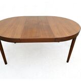 Table danoise ronde Harry Ostergaard pour Randers Mobelfabrik extensible teck 1960
