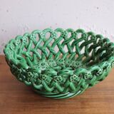 Ceramic basket / Green openwork bowl – Pichon Uzès