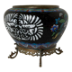 Beautiful planter in copper and polychrome cloisonné enamels Meiji period around 1900