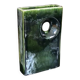 Green enamelled vase