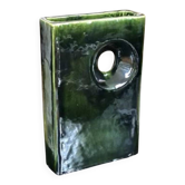 Green enamelled vase