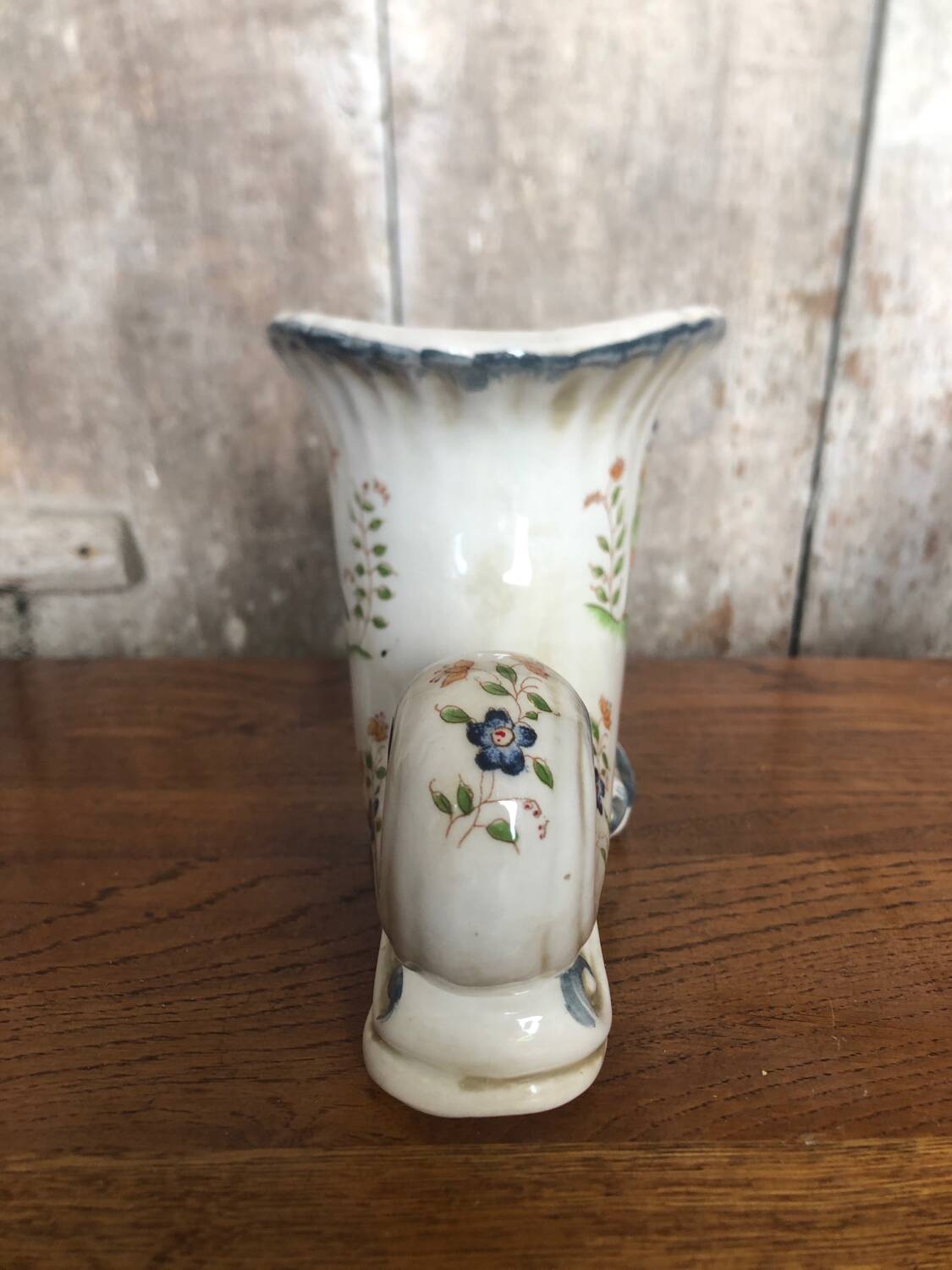 Old corn plenty vase white ceramic vintage moustiers decor