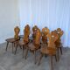 Set of 8 Farmhouse Tyrolean Chair with Heart Cutout Back / 1970s Vintage Di