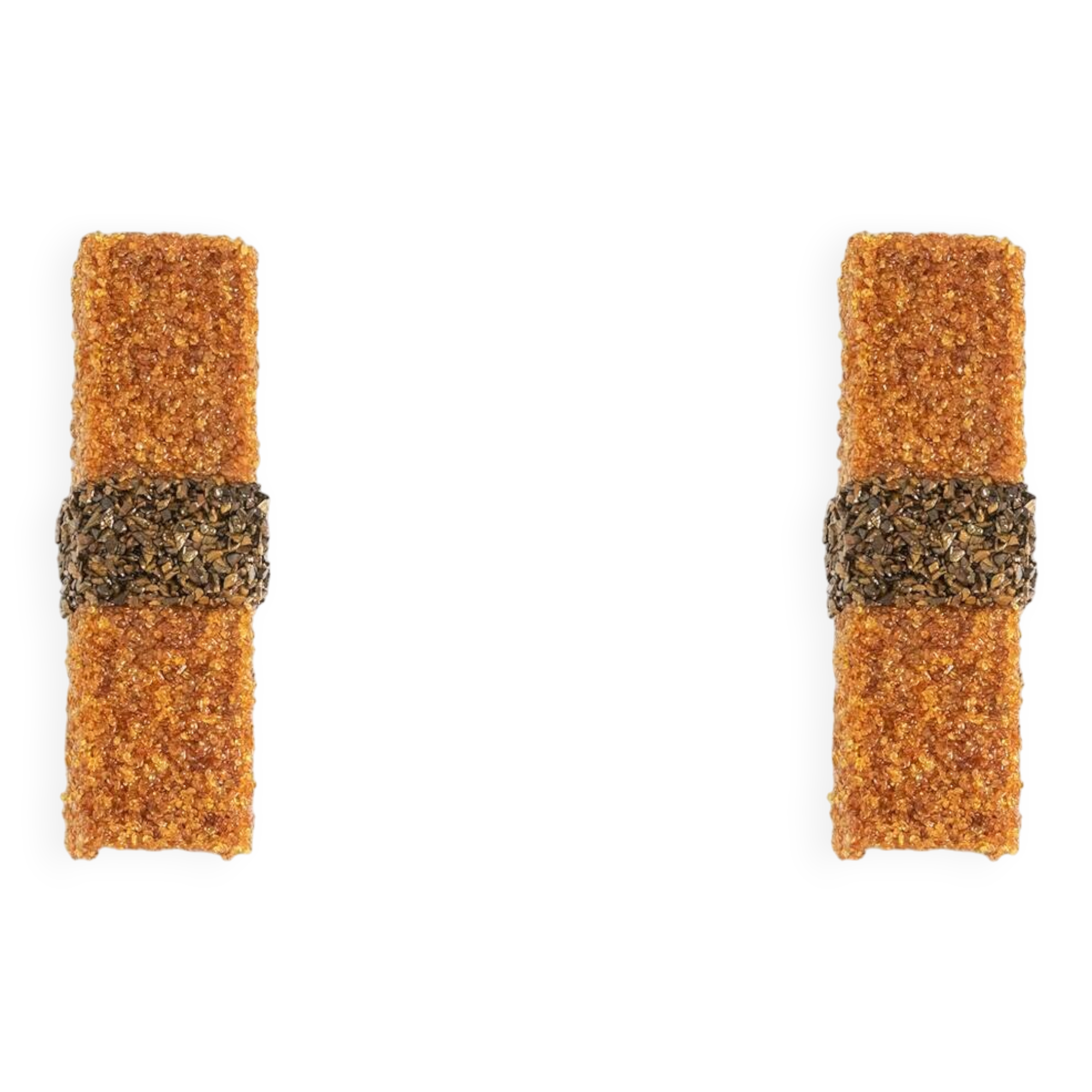 Pair of "Honey" wall lights in amazonite and amber. Contemporary work.