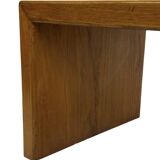 Minimalist vintage teak wood small solid bench