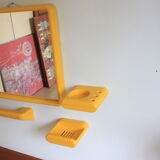 Italian space age plastic bathroom set, mirror