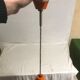 Hanging lamp old glass opal white, support & globe metal orange 70s vintage